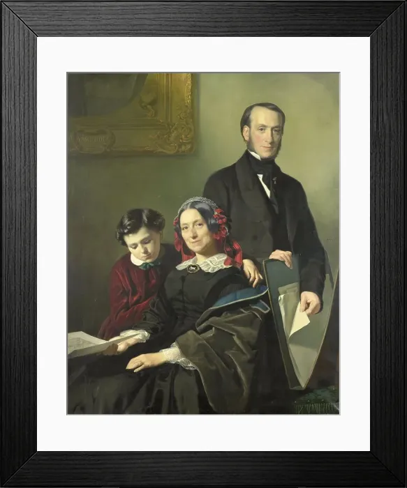 Framed Print : Mrs A.J. Schmidt-Keiser...with her brother J.N. Keiser and her ten-year-old son, 1858. Creator: Jacob Spoel Framed Print : Mrs A.J. Schmidt-Keiser...with her brother J.N. Keiser and her ten-year-old son, 1858. Creator: Jacob Spoel