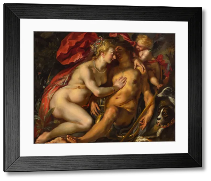 Framed Print : Venus and Adonis, c.1615. Creator: Jordaens, Jacob (1593-1678) Framed Print : Venus and Adonis, c.1615. Creator: Jordaens, Jacob (1593-1678)