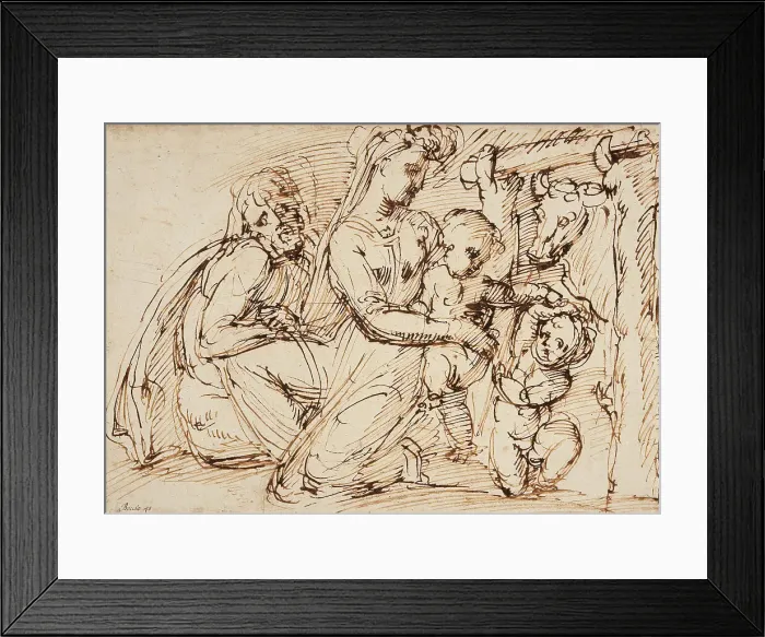 Framed Print : The Holy Family with Saint John the Baptist, c1550. Creator: Baccio Bandinelli Framed Print : The Holy Family with Saint John the Baptist, c1550. Creator: Baccio Bandinelli