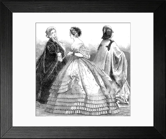 Framed Print : Paris Fashions for November, 1860. Creator: Unknown Framed Print : Paris Fashions for November, 1860. Creator: Unknown