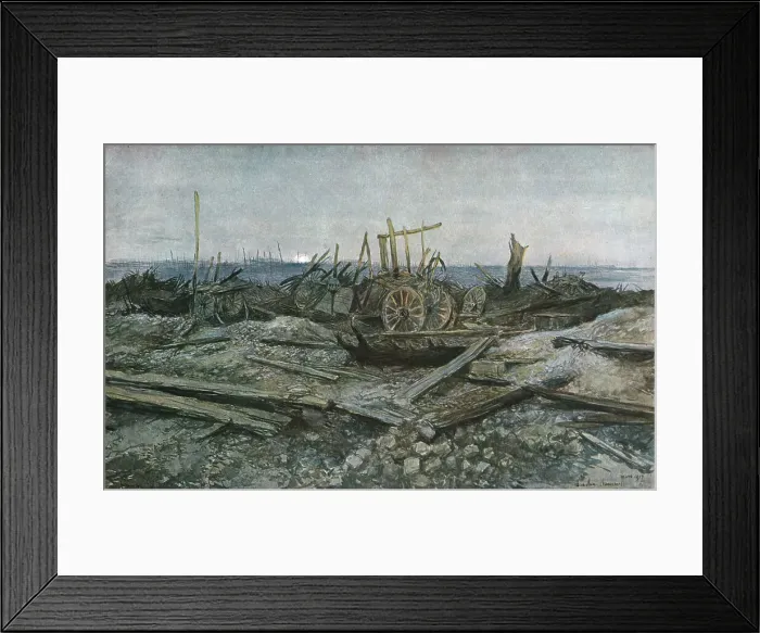 Framed Print : Biaches, 1917. Creator: Francois Flameng Framed Print : Biaches, 1917. Creator: Francois Flameng