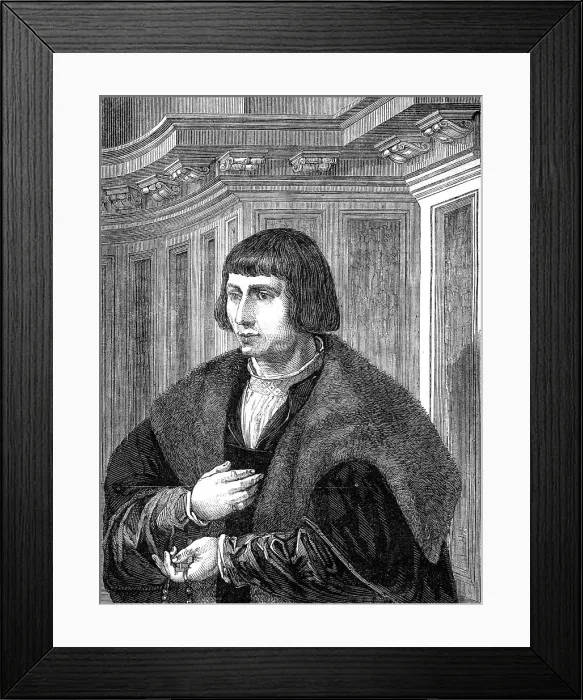 Framed Print : The Beaucousin Collection at the National Gallery - a portrait, by Mabuse, 1860. Creator: Unknown Framed Print : The Beaucousin Collection at the National Gallery - a portrait, by Mabuse, 1860. Creator: Unknown