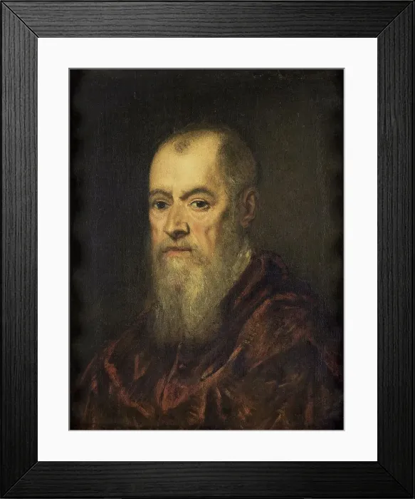 Framed Print : Portrait of a Man with a Red Cloak, 1555-1580. Creator: Jacopo Tintoretto Framed Print : Portrait of a Man with a Red Cloak, 1555-1580. Creator: Jacopo Tintoretto