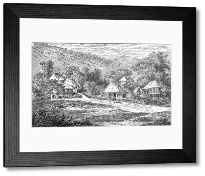 Framed Print : Village in the Szill Valley; A Visit to the Danubian Principalities, 1875. Creator: Unknown Framed Print : Village in the Szill Valley; A Visit to the Danubian Principalities, 1875. Creator: Unknown