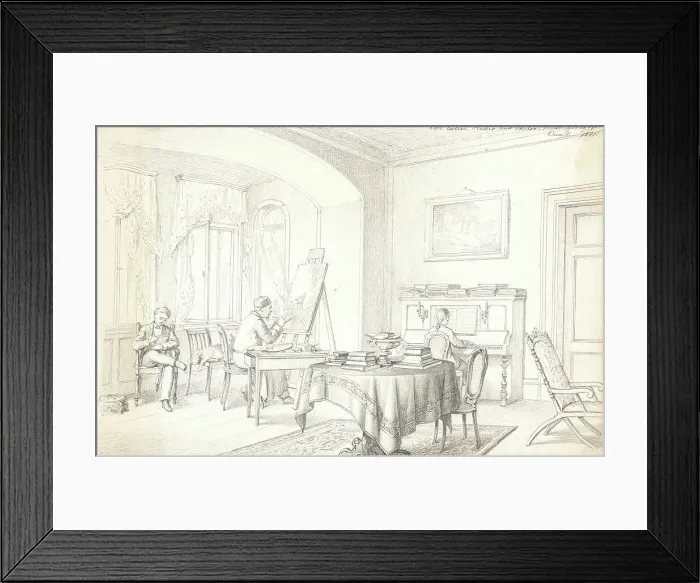 Framed Print : Interior Scene, 1881. Creator: Charles Christian Nahl Framed Print : Interior Scene, 1881. Creator: Charles Christian Nahl