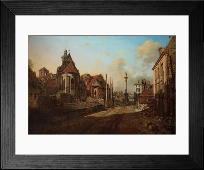 Framed Print : View of the Church of the Bernardine Sisters and Sigismund's Column, 1768-1770. Creator: Bellotto, Bernardo (1720-1780) Framed Print : View of the Church of the Bernardine Sisters and Sigismund's Column, 1768-1770. Creator: Bellotto, Bernardo (1720-1780)