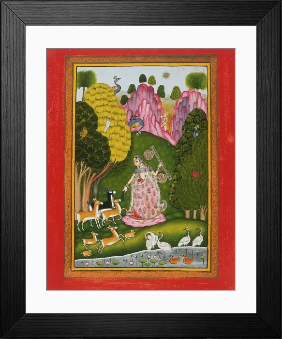 Framed Print : Todi Ragini, Second Wife of Hindol Raga, Folio from a Ragamala... between c1775 and c1800. Creator: Unknown Framed Print : Todi Ragini, Second Wife of Hindol Raga, Folio from a Ragamala... between c1775 and c1800. Creator: Unknown