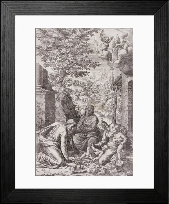 Framed Print : The Holy Family with Infant Saint John, 1571. Creator: Cherubino Alberti Framed Print : The Holy Family with Infant Saint John, 1571. Creator: Cherubino Alberti