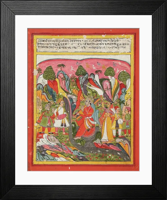 Framed Print : Sindhu Ragaputra, Son of Shri Raga, Folio from a Ragamala (Garland of Melodies), c1775. Creator: Unknown Framed Print : Sindhu Ragaputra, Son of Shri Raga, Folio from a Ragamala (Garland of Melodies), c1775. Creator: Unknown