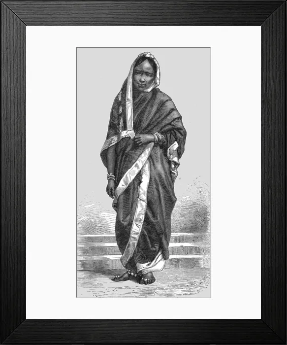 Framed Print : Hindoo Women; Black Bear Shooting in the Himalayas, 1875. Creator: Unknown Framed Print : Hindoo Women; Black Bear Shooting in the Himalayas, 1875. Creator: Unknown