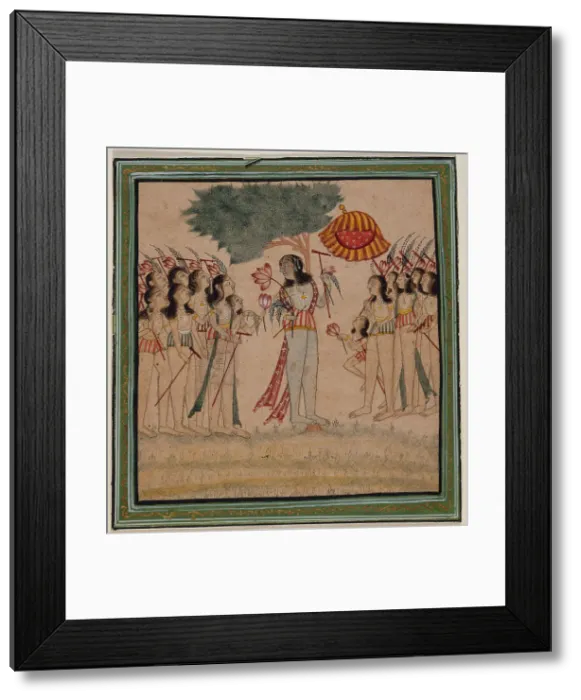 Framed Print : Krishna with the Gopas, between c1720 and c1730. Creator: Unknown Framed Print : Krishna with the Gopas, between c1720 and c1730. Creator: Unknown