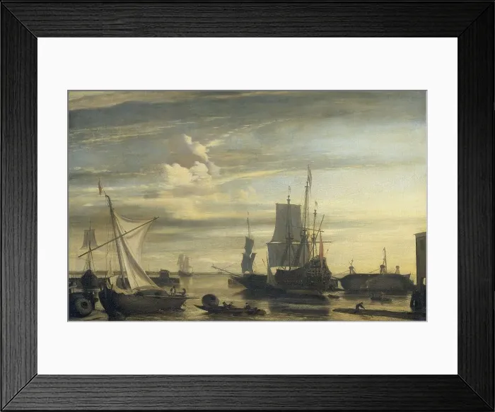 Framed Print : Harbor at Sunset, 1675-1699. Creator: Jan Claesz Rietschoof Framed Print : Harbor at Sunset, 1675-1699. Creator: Jan Claesz Rietschoof