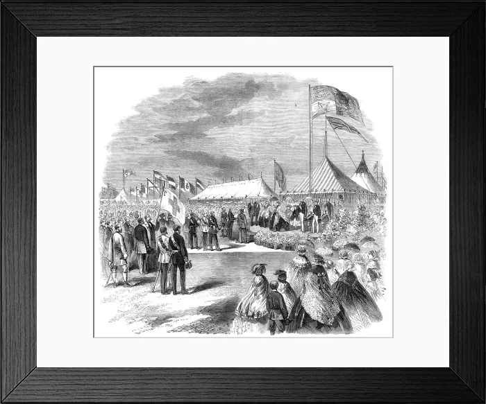 Framed Print : Inauguration of the National Rifle Match - the Queen receiving the address of the Nationa... 1860. Creator: Unknown Framed Print : Inauguration of the National Rifle Match - the Queen receiving the address of the Nationa... 1860. Creator: Unknown