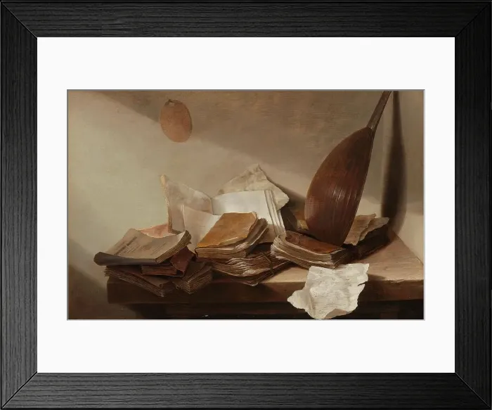 Framed Print : Still Life with Books, 1625-1630. Creator: Jan Davidsz de Heem Framed Print : Still Life with Books, 1625-1630. Creator: Jan Davidsz de Heem