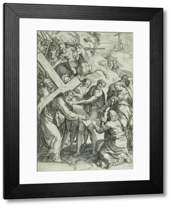 Framed Print : Christ Carrying His Cross, 1567. Creator: Cornelis Cort Framed Print : Christ Carrying His Cross, 1567. Creator: Cornelis Cort