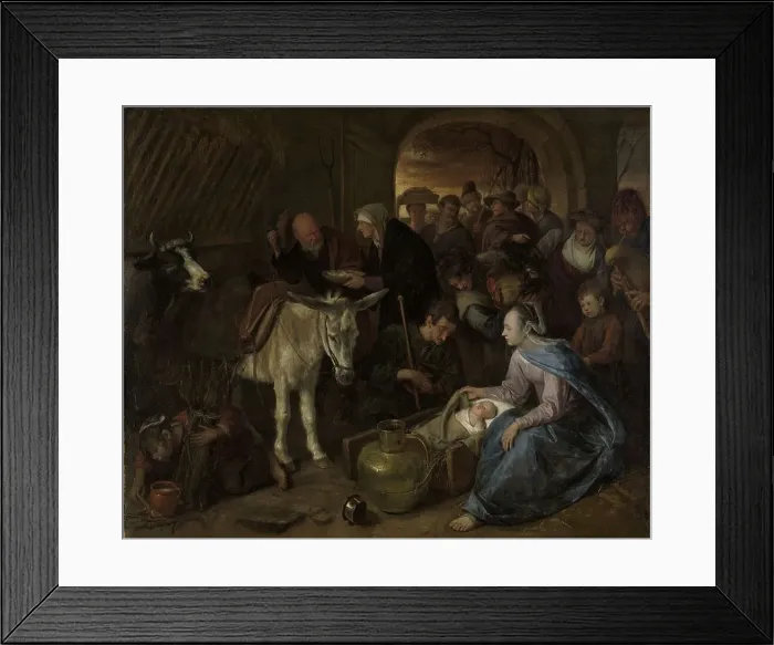 Framed Print : The adoration of the shepherds, 1660-1679. Creator: Jan Steen Framed Print : The adoration of the shepherds, 1660-1679. Creator: Jan Steen