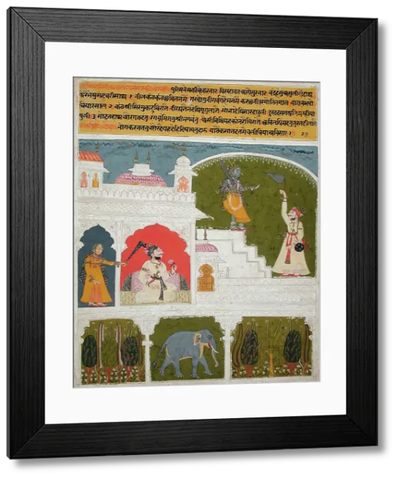 Framed Print : Kanhra Ragini, Third Wife of Dipak Raga, Folio from a Ragamala... between c1700 and c1730. Creator: Unknown
