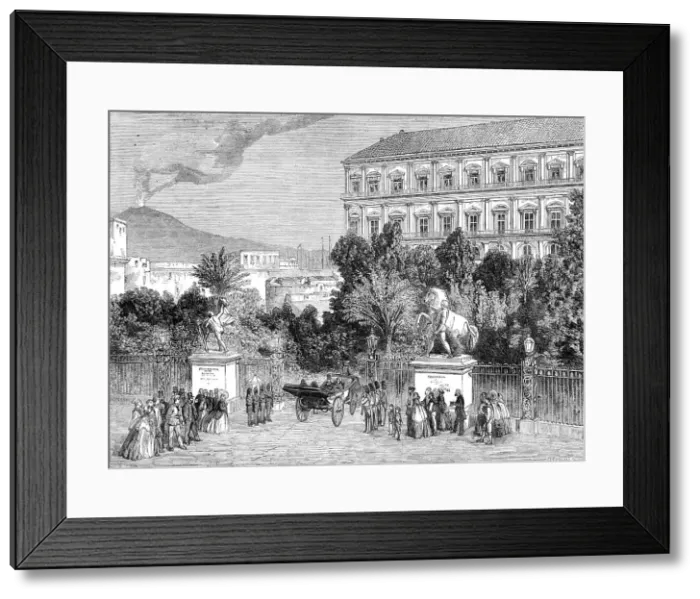 Framed Print : Gates of the King's Palace, Naples, 1860. Creator: W Thomas Framed Print : Gates of the King's Palace, Naples, 1860. Creator: W Thomas