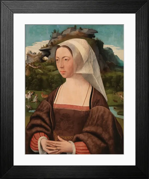 Framed Print : Portrait of an Unknown Woman, c.1525. Creator: Jan Mostaert Framed Print : Portrait of an Unknown Woman, c.1525. Creator: Jan Mostaert