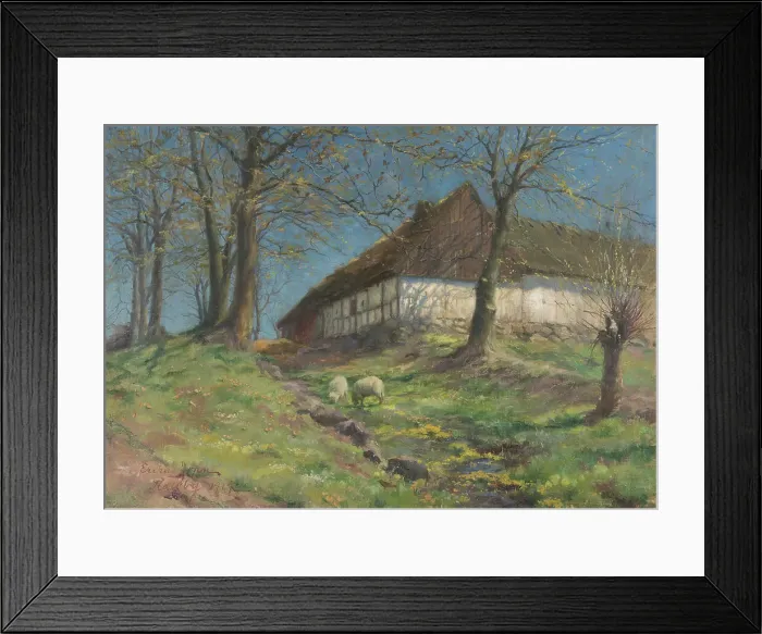 Framed Print : Farm in Skåne, 1991. Creator: Erika Jonn Framed Print : Farm in Skåne, 1991. Creator: Erika Jonn