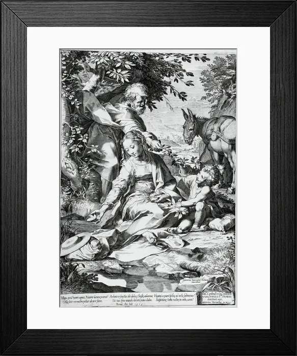 Framed Print : The Rest on the Return from Egypt, 1575. Creator: Cornelis Cort Framed Print : The Rest on the Return from Egypt, 1575. Creator: Cornelis Cort