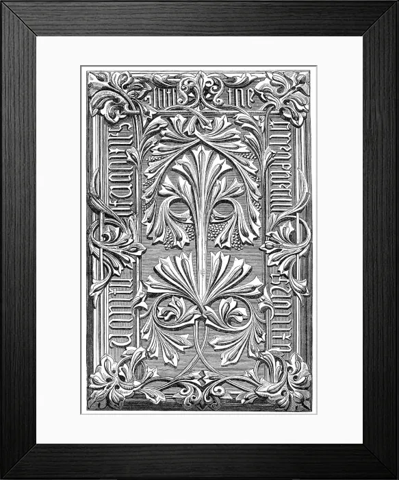 Framed Print : A book cover formed by Martin's Ceramic Papier-maché process, 1860. Creator: Unknown Framed Print : A book cover formed by Martin's Ceramic Papier-maché process, 1860. Creator: Unknown
