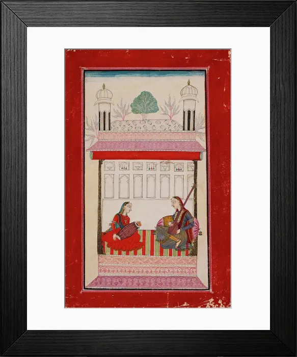 Framed Print : Karnati Ragini, Folio from a Ragamala (Garland of Melodies), between c1730 and c1740. Creator: Unknown Framed Print : Karnati Ragini, Folio from a Ragamala (Garland of Melodies), between c1730 and c1740. Creator: Unknown