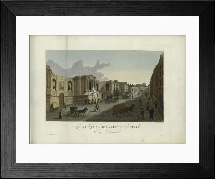 Framed Print : Vue de la fontaine de la rue de Grenelle faubourg Saint-Germain, 1817-1824. Creator: Courvoisier-Voisin, Henri (1757-1830) Framed Print : Vue de la fontaine de la rue de Grenelle faubourg Saint-Germain, 1817-1824. Creator: Courvoisier-Voisin, Henri (1757-1830)