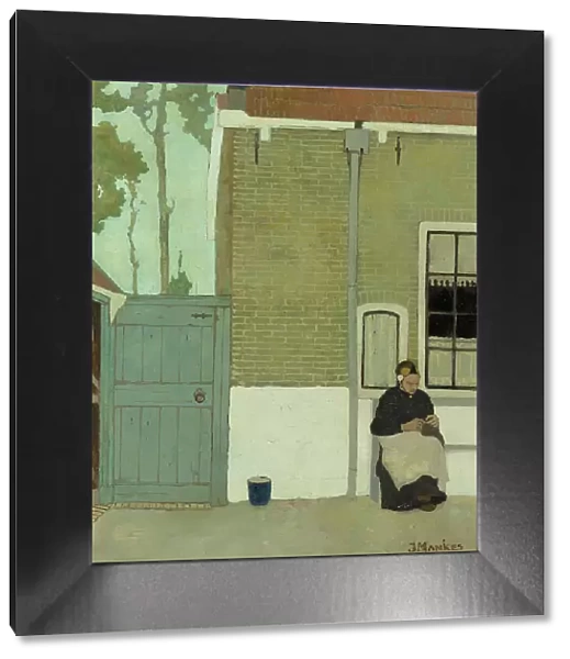 Woman in front of her house, 1914. Creator: Jan Mankes