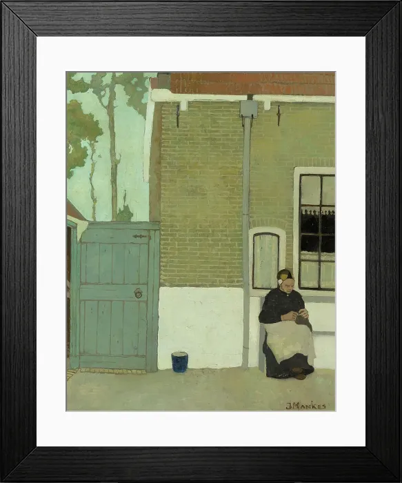 Framed Print : Woman in front of her house, 1914. Creator: Jan Mankes Framed Print : Woman in front of her house, 1914. Creator: Jan Mankes
