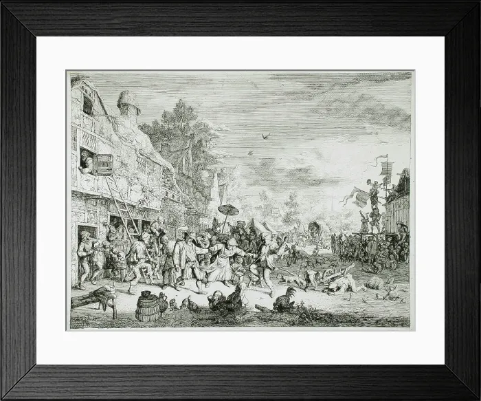 Framed Print : The Large Village Fair, 1685. Creator: Cornelis Dusart Framed Print : The Large Village Fair, 1685. Creator: Cornelis Dusart