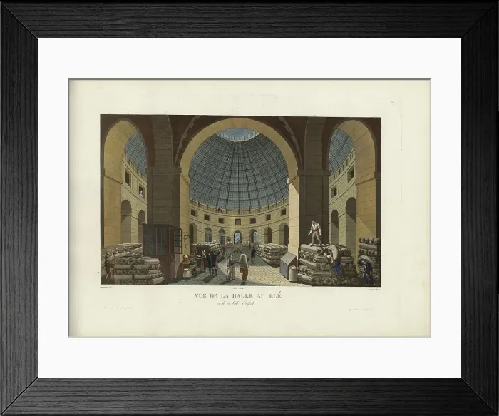 Framed Print : Vue de la halle au blé et de sa belle coupole, 1817-1824. Creator: Courvoisier-Voisin, Henri (1757-1830) Framed Print : Vue de la halle au blé et de sa belle coupole, 1817-1824. Creator: Courvoisier-Voisin, Henri (1757-1830)