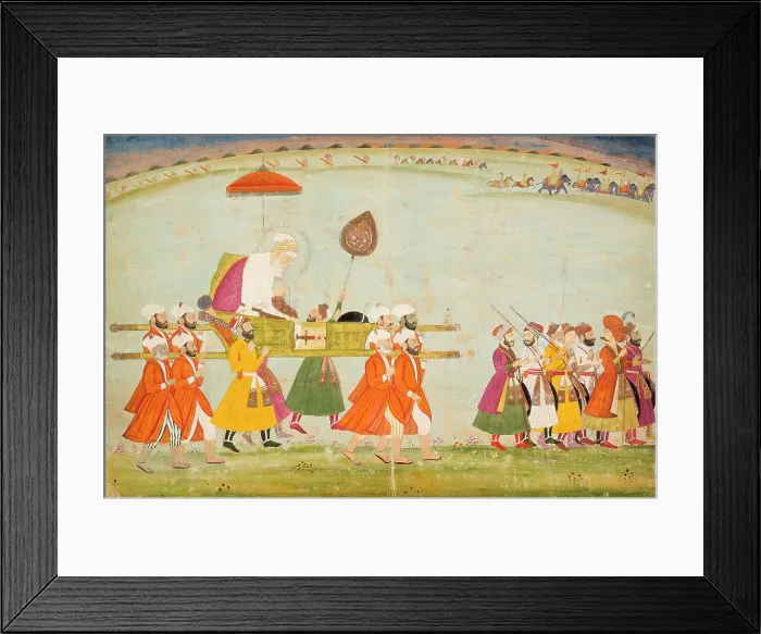 Framed Print : Emperor Aurangzeb Carried on a Palanquin, c1775. Creator: Unknown Framed Print : Emperor Aurangzeb Carried on a Palanquin, c1775. Creator: Unknown
