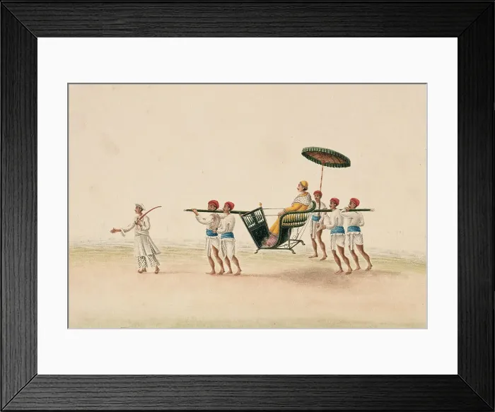 Framed Print : A Man on a Sedan Chair, c1825. Creator: Unknown Framed Print : A Man on a Sedan Chair, c1825. Creator: Unknown