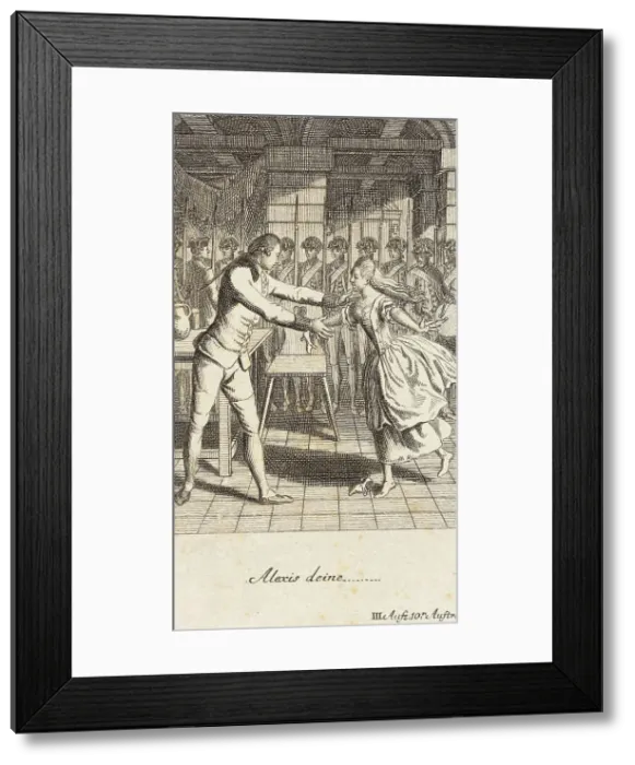 Framed Print : Plate 9 from The Deserter by Sedaine, 1775. Creator: Daniel Berger Framed Print : Plate 9 from The Deserter by Sedaine, 1775. Creator: Daniel Berger