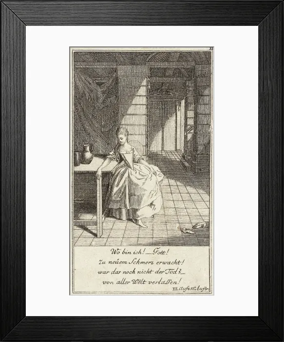 Framed Print : Plate 11 from The Deserter by Sedaine, 1775. Creator: Daniel Berger