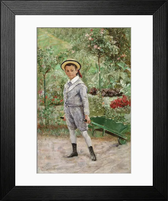 Framed Print : Boy with a Wheelbarrow, 1880. Creator: Ernst Josephson Framed Print : Boy with a Wheelbarrow, 1880. Creator: Ernst Josephson