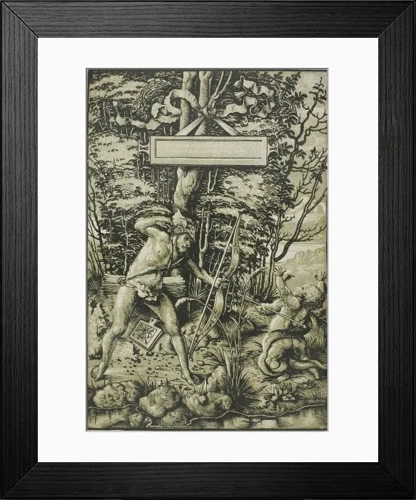 Framed Print : Alcon Slaying the Serpent, 1510-15. Creator: Hans Wechtlin the Elder Framed Print : Alcon Slaying the Serpent, 1510-15. Creator: Hans Wechtlin the Elder