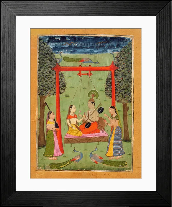 Framed Print : Hindola Raga, Folio from a Ragamala (Garland of Melodies), c1700 or earlier. Creator: Unknown Framed Print : Hindola Raga, Folio from a Ragamala (Garland of Melodies), c1700 or earlier. Creator: Unknown