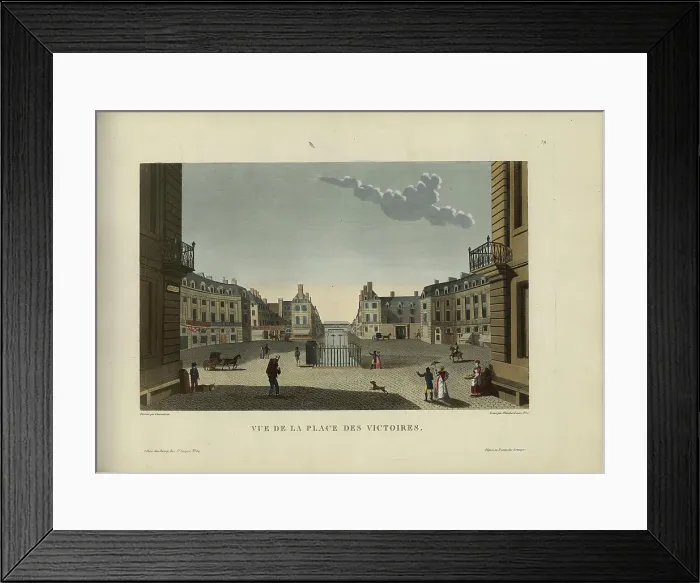Framed Print : Vue de la place des Victoires, 1817-1824. Creator: Courvoisier-Voisin, Henri (1757-1830) Framed Print : Vue de la place des Victoires, 1817-1824. Creator: Courvoisier-Voisin, Henri (1757-1830)
