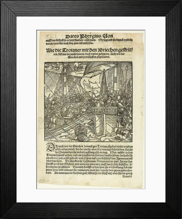 Framed Print : Illustration from Von dem Troianischen Krieg, plate 24 from Woodcuts from Books of the... 1937. Creator: Hans Weiditz Framed Print : Illustration from Von dem Troianischen Krieg, plate 24 from Woodcuts from Books of the... 1937. Creator: Hans Weiditz
