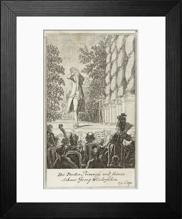 Framed Print : Plate 6 for Oliver Goldsmith's The Vicar of Wakefield, 1776. Creator: Daniel Berger Framed Print : Plate 6 for Oliver Goldsmith's The Vicar of Wakefield, 1776. Creator: Daniel Berger