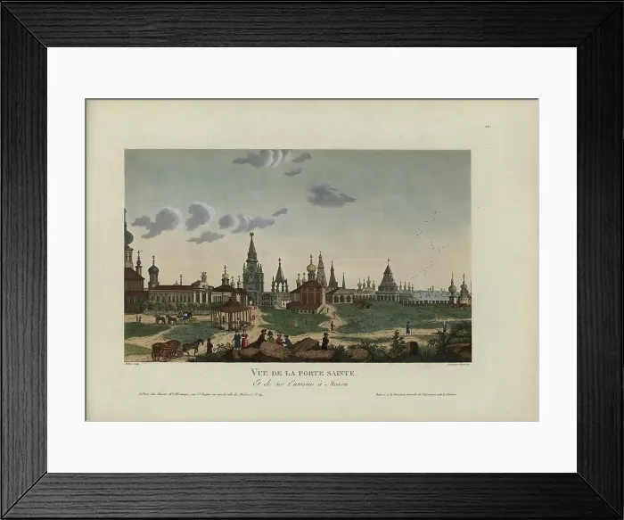 Framed Print : Vue de la Porte sainte, et de ses environs à Moscou, 1817-1824. Creator: Courvoisier-Voisin, Henri (1757-1830) Framed Print : Vue de la Porte sainte, et de ses environs à Moscou, 1817-1824. Creator: Courvoisier-Voisin, Henri (1757-1830)