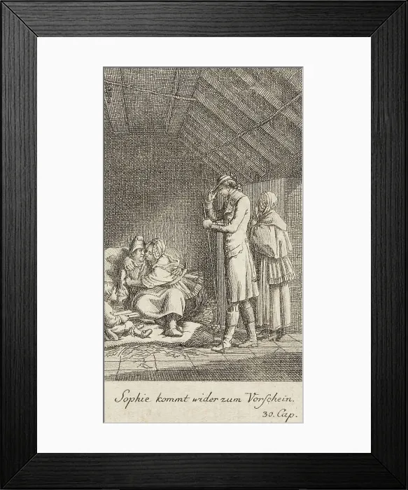 Framed Print : Plate 10 for Oliver Goldsmith's The Vicar of Wakefield, 1776. Creator: Daniel Berger Framed Print : Plate 10 for Oliver Goldsmith's The Vicar of Wakefield, 1776. Creator: Daniel Berger