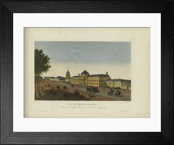 Framed Print : Vue de l'Ecole militaire, du côté du Champ-de-mars prise de la plaine de Grenelle, 1817-1824. Creator: Courvoisier-Voisin, Henri (1757-1830) Framed Print : Vue de l'Ecole militaire, du côté du Champ-de-mars prise de la plaine de Grenelle, 1817-1824. Creator: Courvoisier-Voisin, Henri (1757-1830)