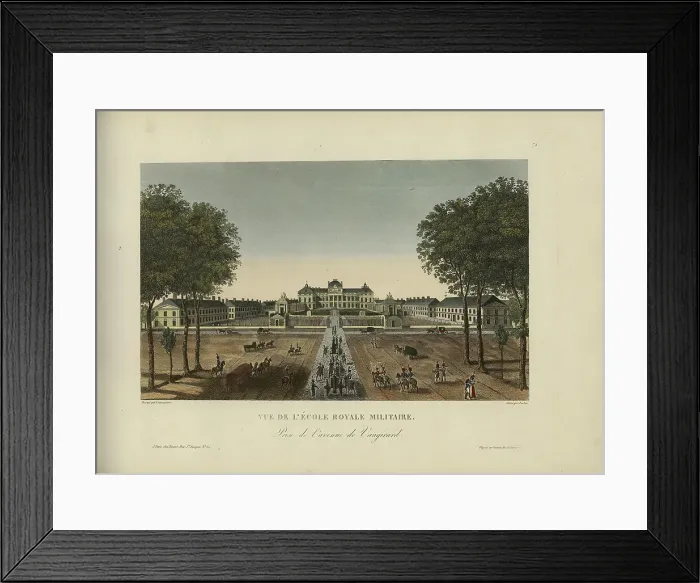 Framed Print : Vue de l'Ecole royale militaire, prise de l'avenue de Vaugirard, 1817-1824. Creator: Courvoisier-Voisin, Henri (1757-1830) Framed Print : Vue de l'Ecole royale militaire, prise de l'avenue de Vaugirard, 1817-1824. Creator: Courvoisier-Voisin, Henri (1757-1830)