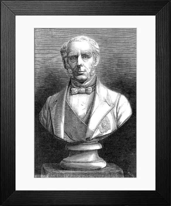 Framed Print : Bust of the Right Hon. Sir J. Pakington, Bart. M.P. recently placed in the Museum... 1860. Creator: A. W Framed Print : Bust of the Right Hon. Sir J. Pakington, Bart. M.P. recently placed in the Museum... 1860. Creator: A. W