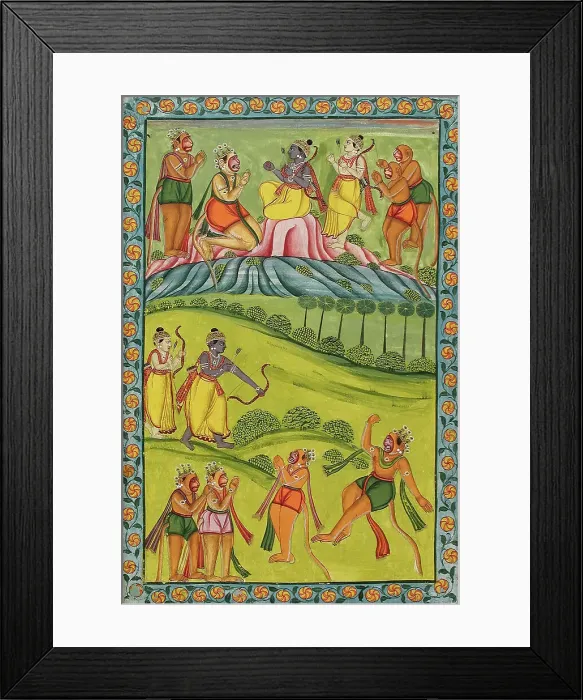 Framed Print : Rama Kills Vali, Folio from the Impey Ramayana (Adventures of Rama), between c1770 and c1775. Creator: Unknown. Rama Kills Vali, Folio from the Impey Ramayana (Adventures of Rama), between c1770 and c1775. Creator: Unknown Framed Print : Rama Kills Vali, Folio from the Impey Ramayana (Adventures of Rama), between c1770 and c1775. Creator: Unknown. Rama Kills Vali, Folio from the Impey Ramayana (Adventures of Rama), between c1770 and c1775. Creator: Unknown
