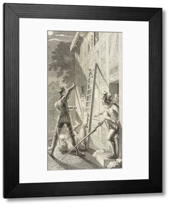 Framed Print : Plate XIX from Life and Adventures of the Knight Don Quixote de la Mancha, 1780. Creator: Daniel Berger Framed Print : Plate XIX from Life and Adventures of the Knight Don Quixote de la Mancha, 1780. Creator: Daniel Berger