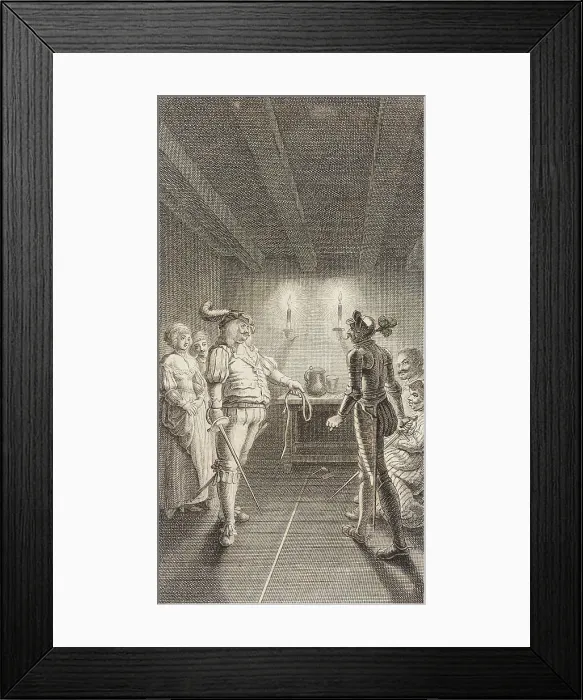 Framed Print : Plate XX from Life and Adventures of the Knight Don Quixote de la Mancha, 1780. Creator: Daniel Berger Framed Print : Plate XX from Life and Adventures of the Knight Don Quixote de la Mancha, 1780. Creator: Daniel Berger